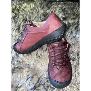 Keen Presidio Leather Hiking Shoe's women's Size 8.5 Burgandy